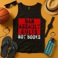Ban Assault Rifles Not Books Tank Top thumb 4
