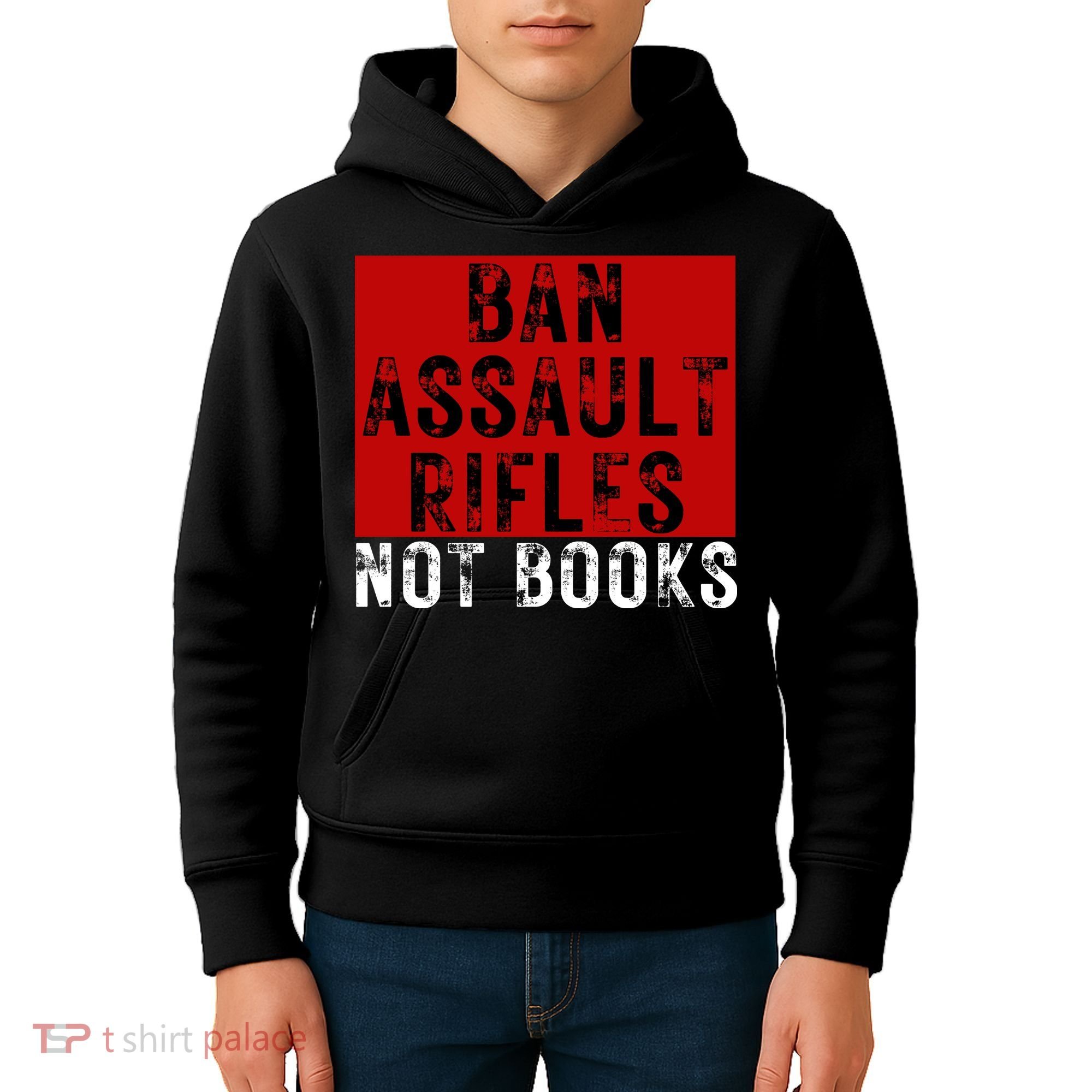 Ban Assault Rifles Not Books Kids Hoodie