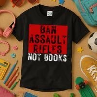 Ban Assault Rifles Not Books Kids T-Shirt thumb 3