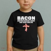 Bacon Another Reason I Know That Jesus Loves Me Funny Pork Toddler T-Shirt thumb 2
