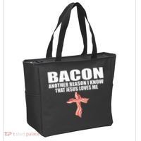 Bacon Another Reason I Know That Jesus Loves Me Funny Pork Tote Bag thumb 2