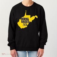 Born And Raised In The 304 West Virginia State Map Women's Sweatshirt thumb 0