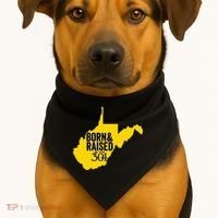 Born And Raised In The 304 West Virginia State Map USA-Made Doggie Bandana thumb 1