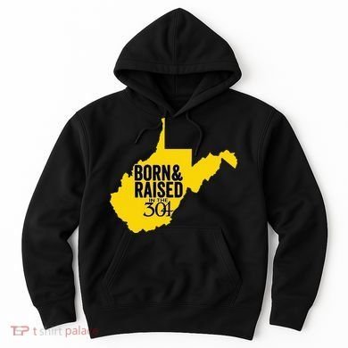 Born And Raised In The 304 West Virginia State Map Hoodie