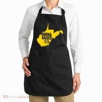 Born And Raised In The 304 West Virginia State Map Apron thumb 2