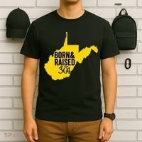 Born And Raised In The 304 West Virginia State Map T-Shirt thumb 6