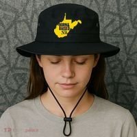 Born And Raised In The 304 West Virginia State Map Bucket Hat thumb 3