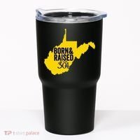 Born And Raised In The 304 West Virginia State Map Tumbler thumb 0