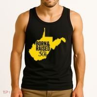 Born And Raised In The 304 West Virginia State Map Tank Top thumb 3