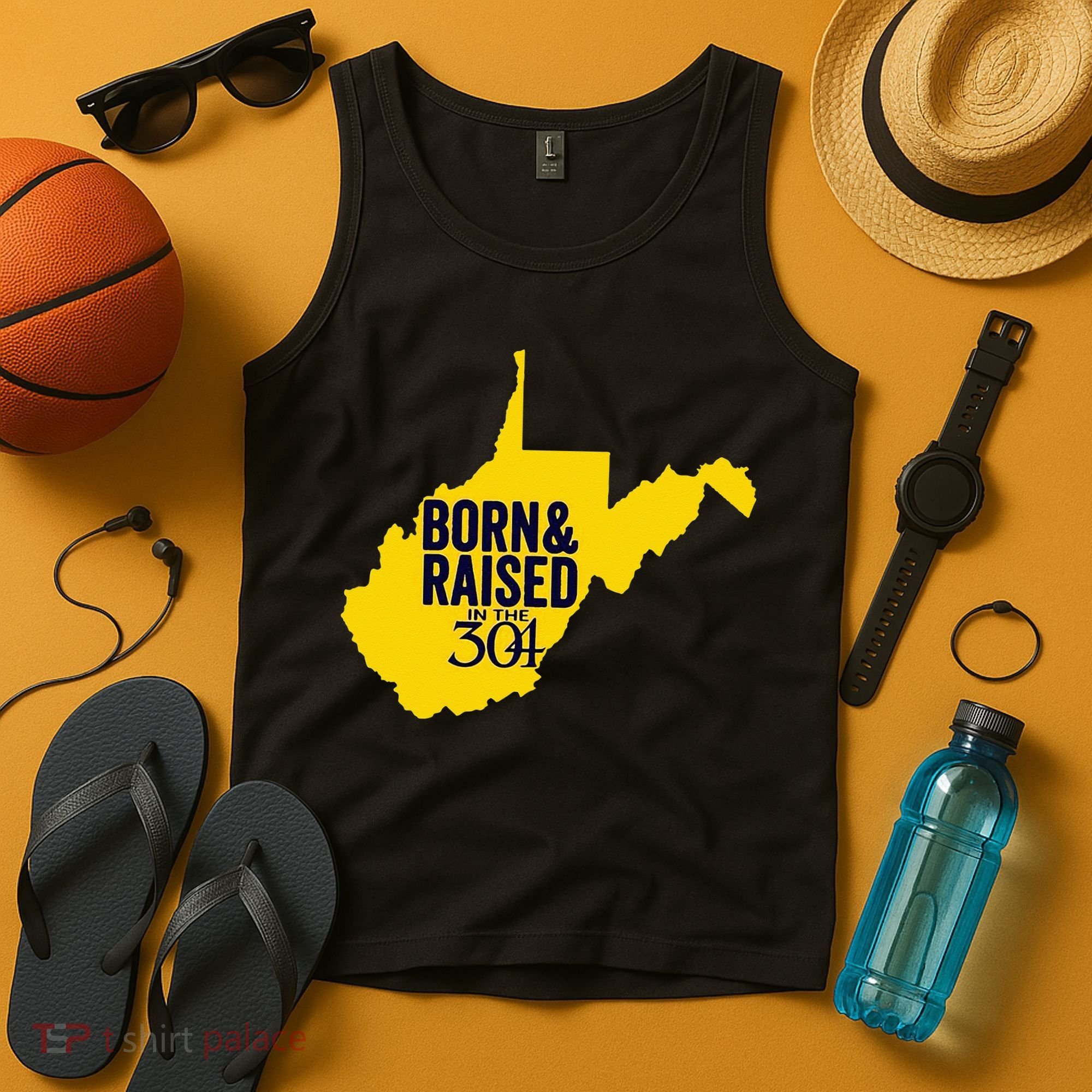 Born And Raised In The 304 West Virginia State Map Tank Top