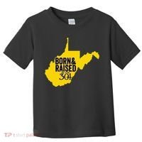 Born And Raised In The 304 West Virginia State Map Toddler T-Shirt thumb 0