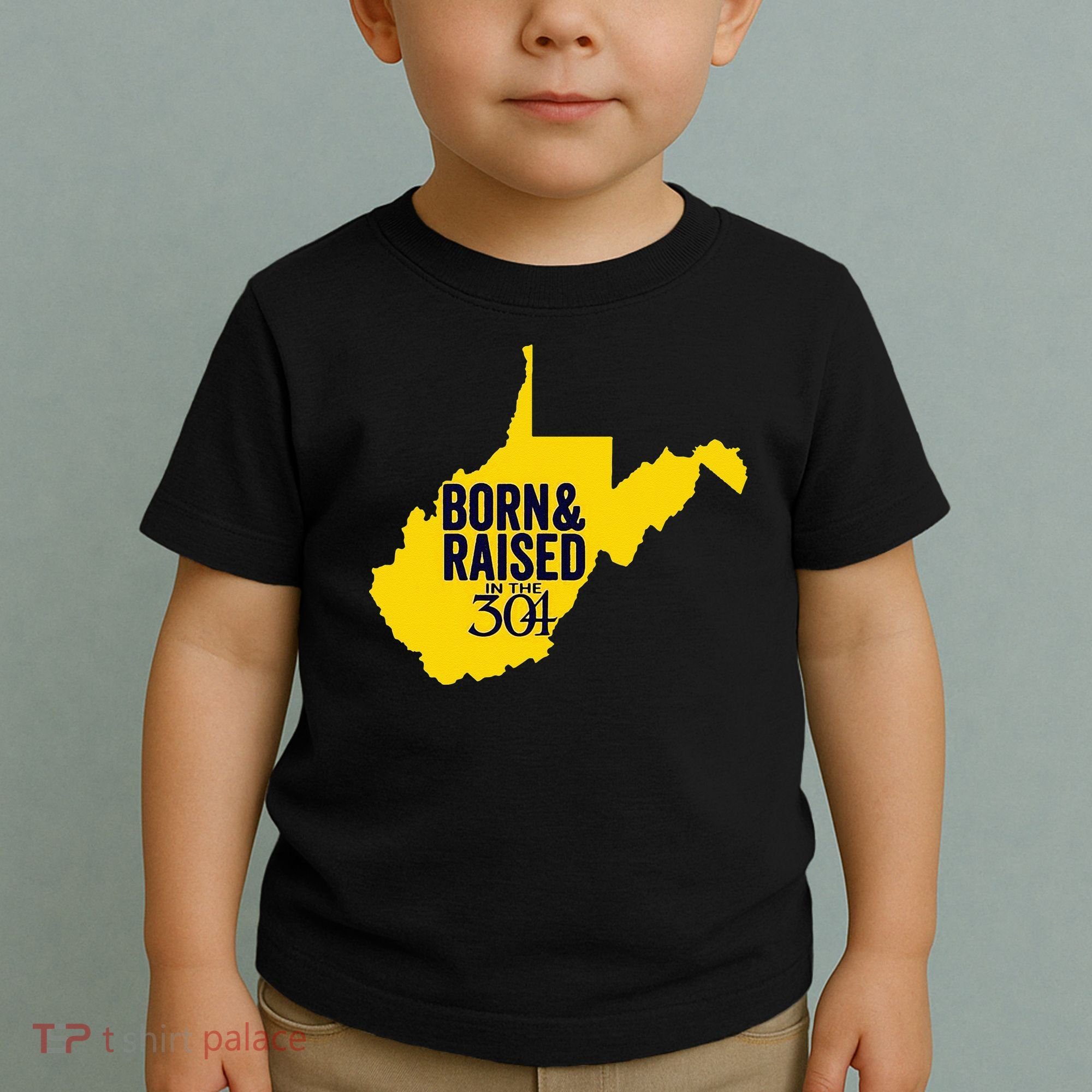 Born And Raised In The 304 West Virginia State Map Toddler T-Shirt