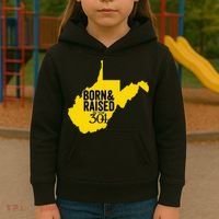 Born And Raised In The 304 West Virginia State Map Kids Hoodie thumb 3