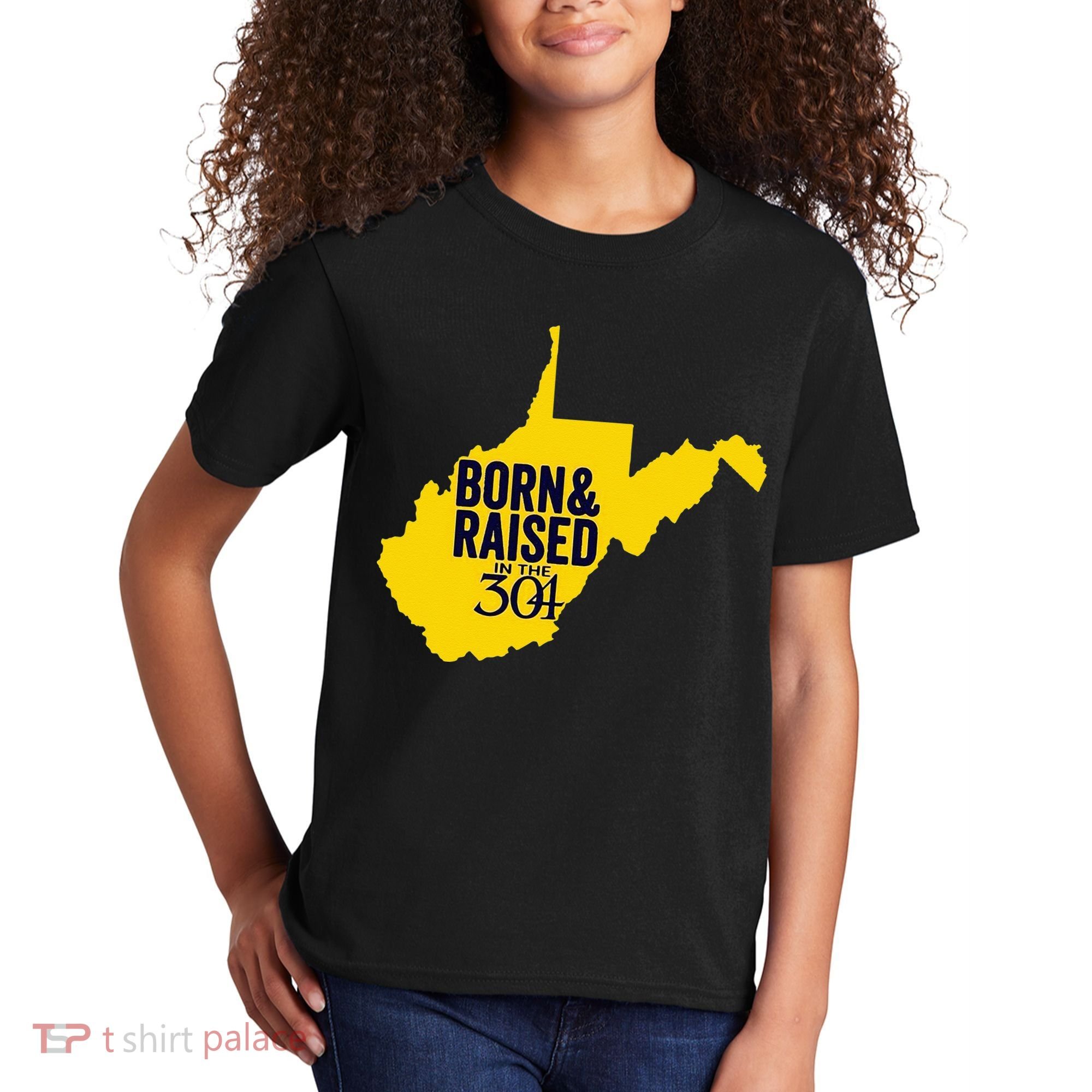 Born And Raised In The 304 West Virginia State Map Kids T-Shirt