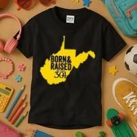 Born And Raised In The 304 West Virginia State Map Kids T-Shirt thumb 3