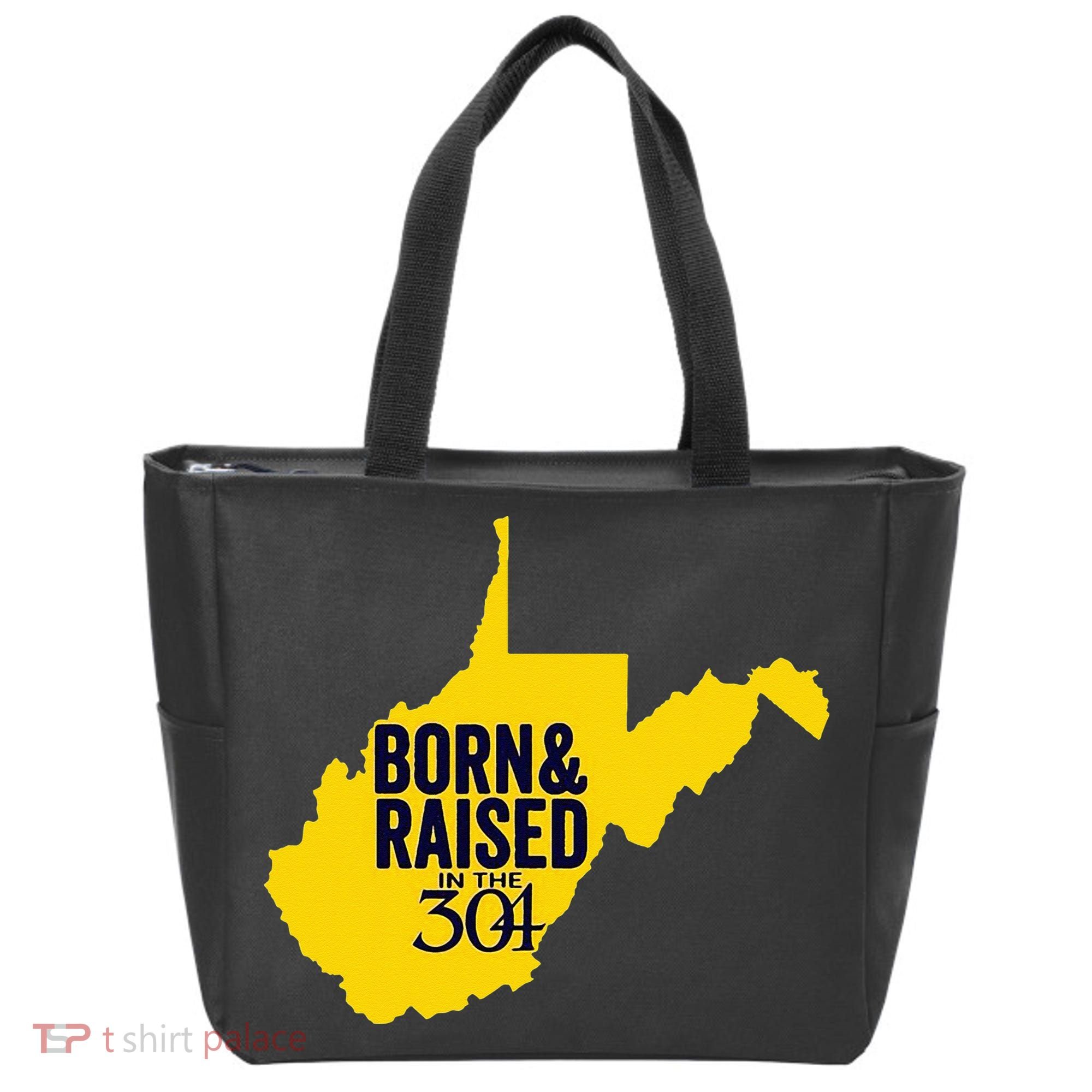 Born And Raised In The 304 West Virginia State Map Tote Bag