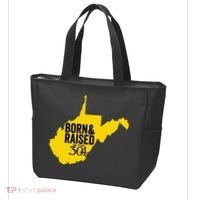 Born And Raised In The 304 West Virginia State Map Tote Bag thumb 3