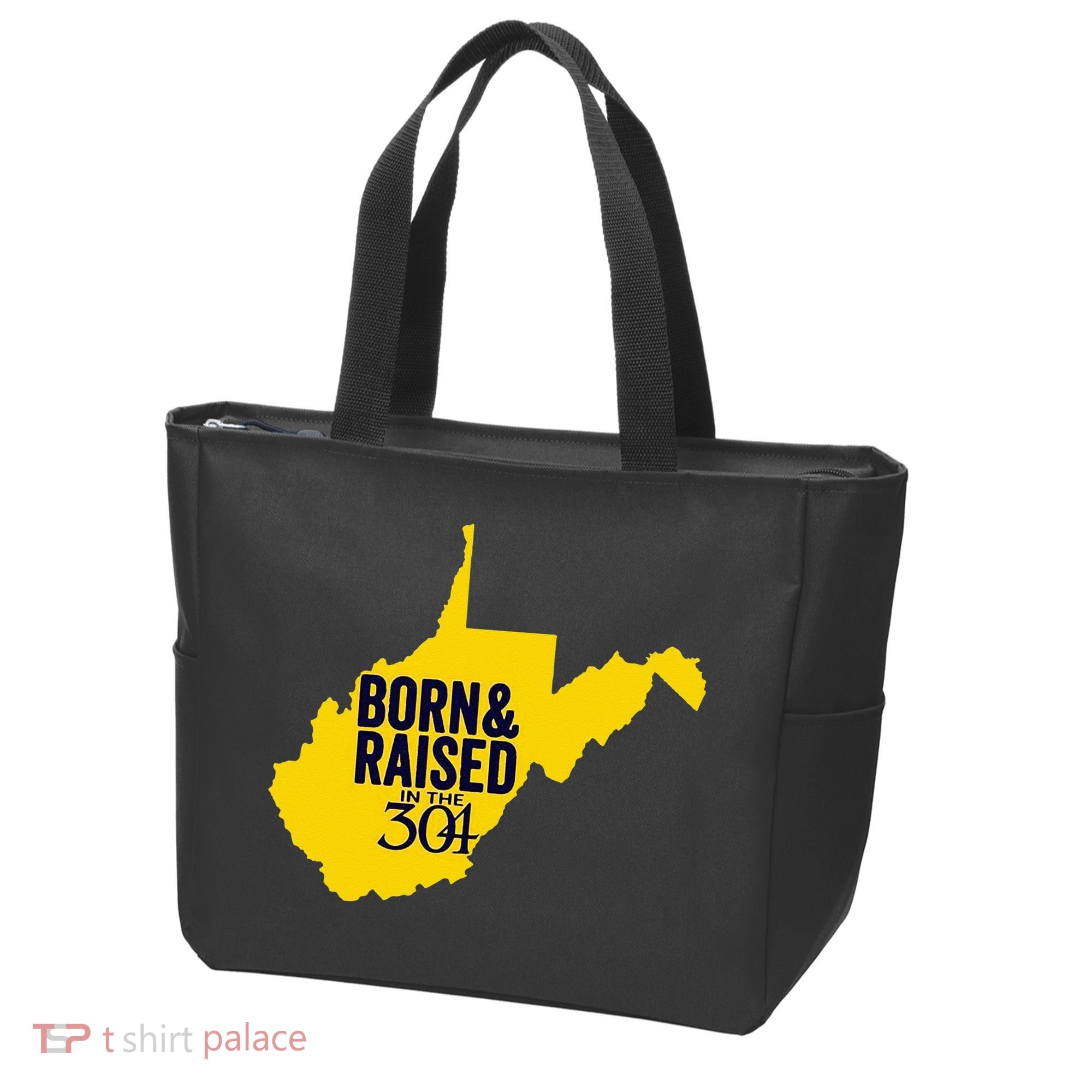 Born And Raised In The 304 West Virginia State Map Tote Bag