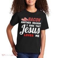 Bacon Another Reason I Know Jesus Loves Me Food Pun Gift Kids T-Shirt thumb 2