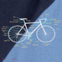 Bicycle Anatomy Road Bike Cycling Raglan Baseball Sleeve Shirt thumb 2