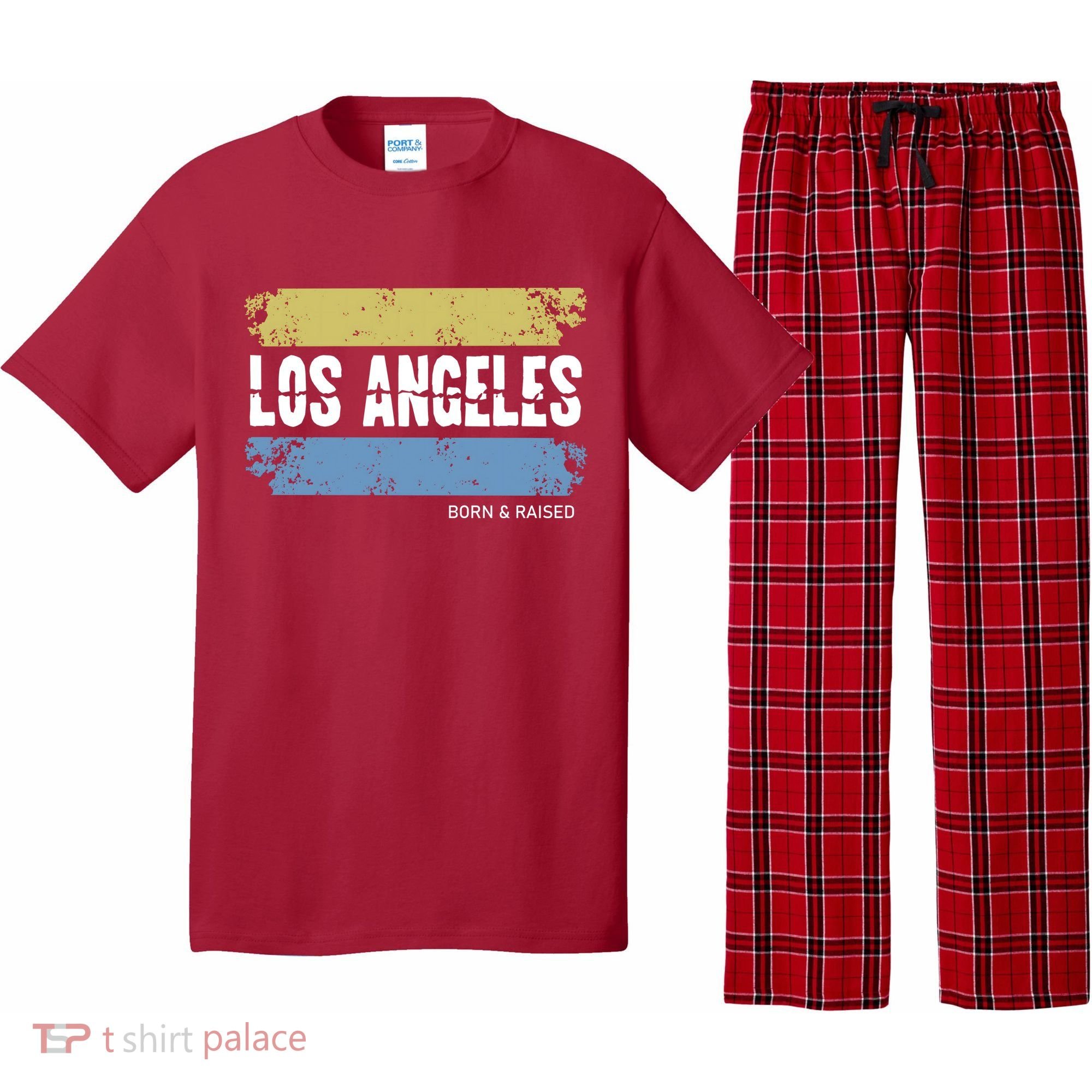 Born And Raised Los Angeles California Pajama Set