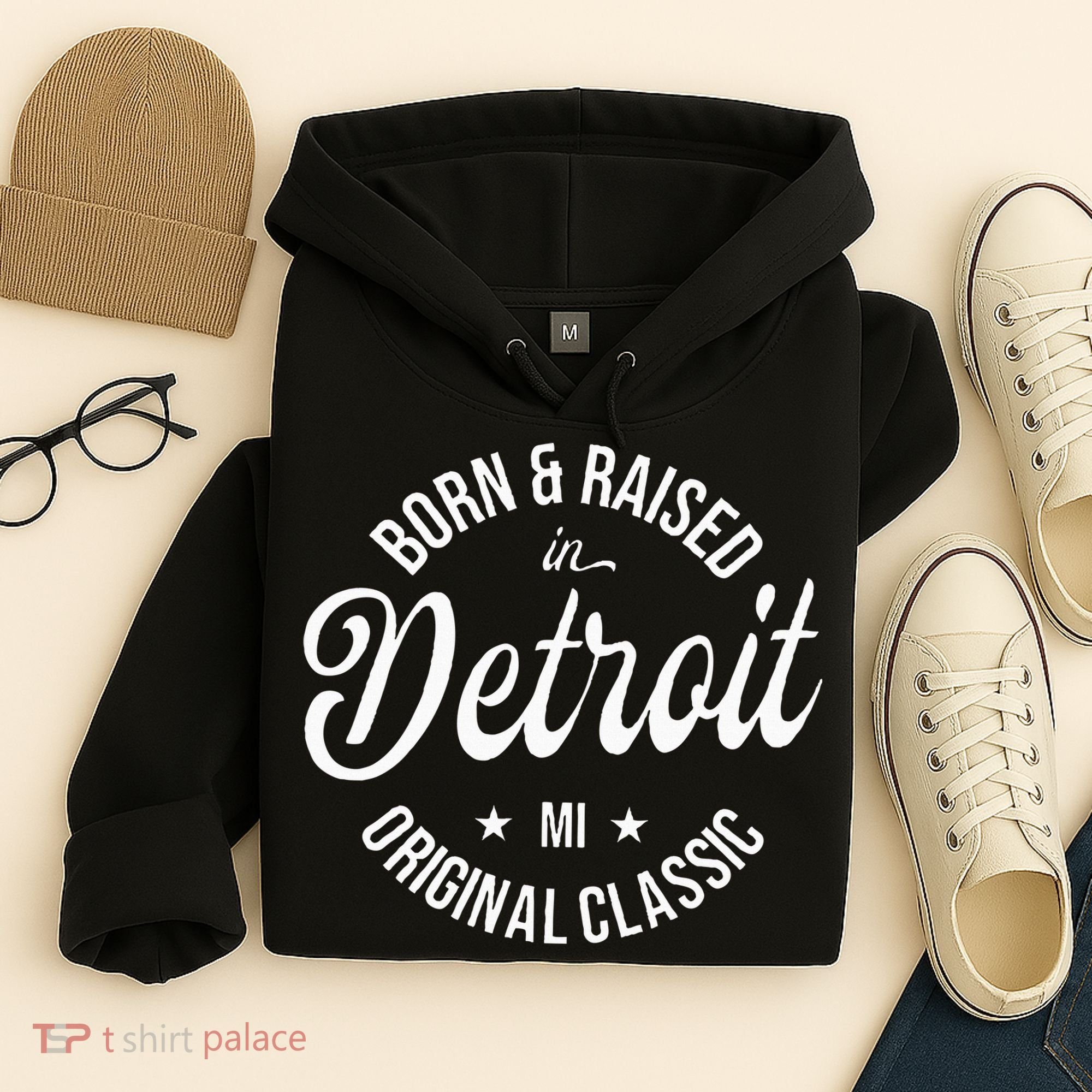 Born And Raised In Detroit Hoodie