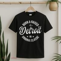 Born And Raised In Detroit T-Shirt thumb 2