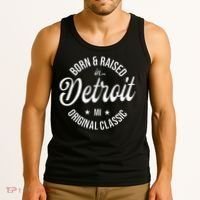 Born And Raised In Detroit Tank Top thumb 3