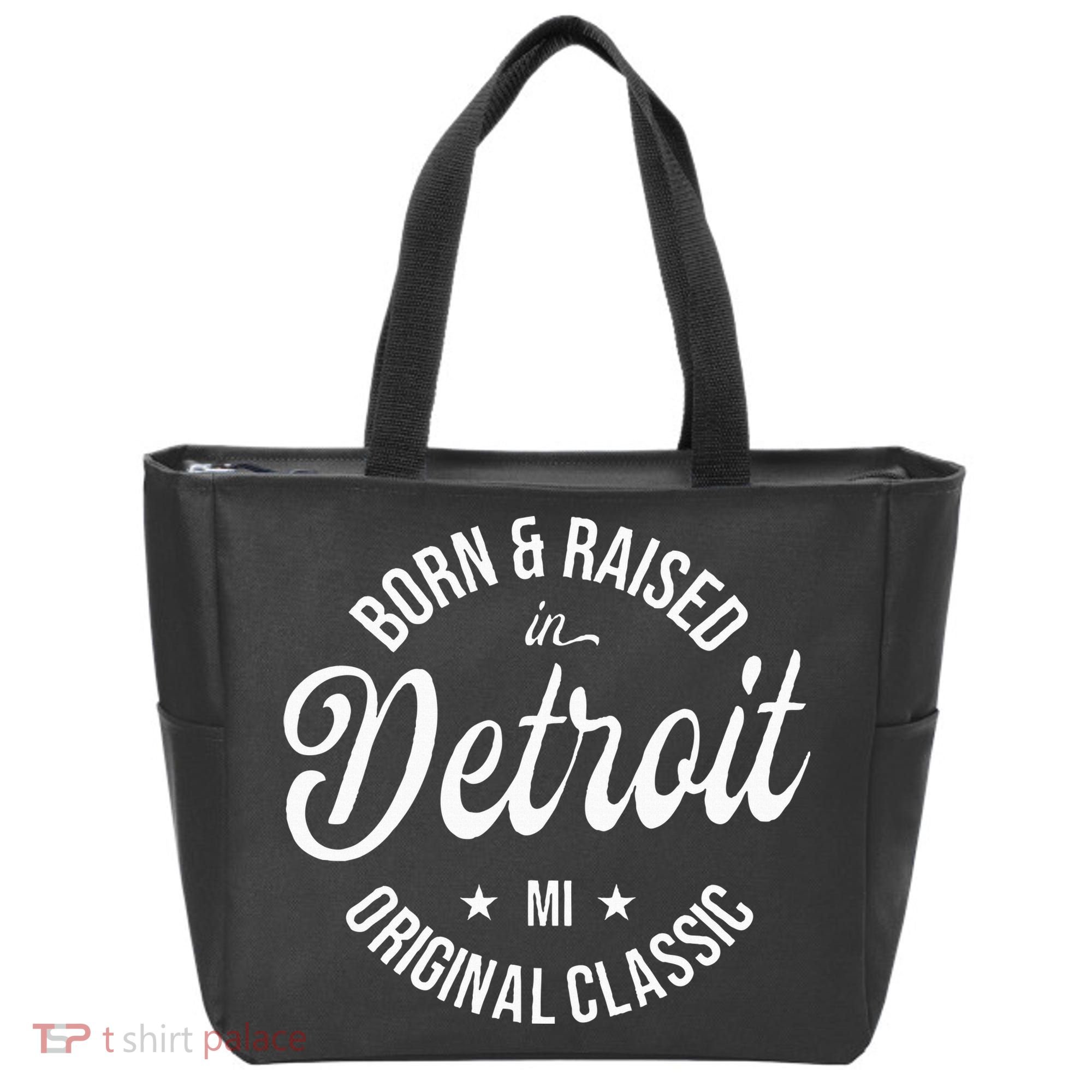 Born And Raised In Detroit Tote Bag