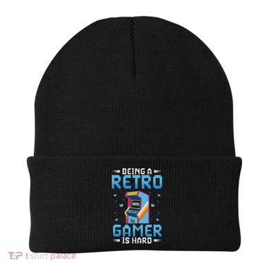 Being A Retro Gamer Is Hard Vintage Arcade Video Game Gaming Beanie