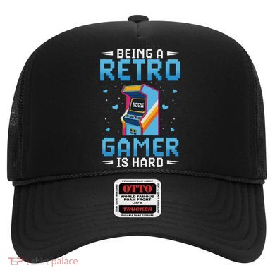 Being A Retro Gamer Is Hard Vintage Arcade Video Game Gaming Hat