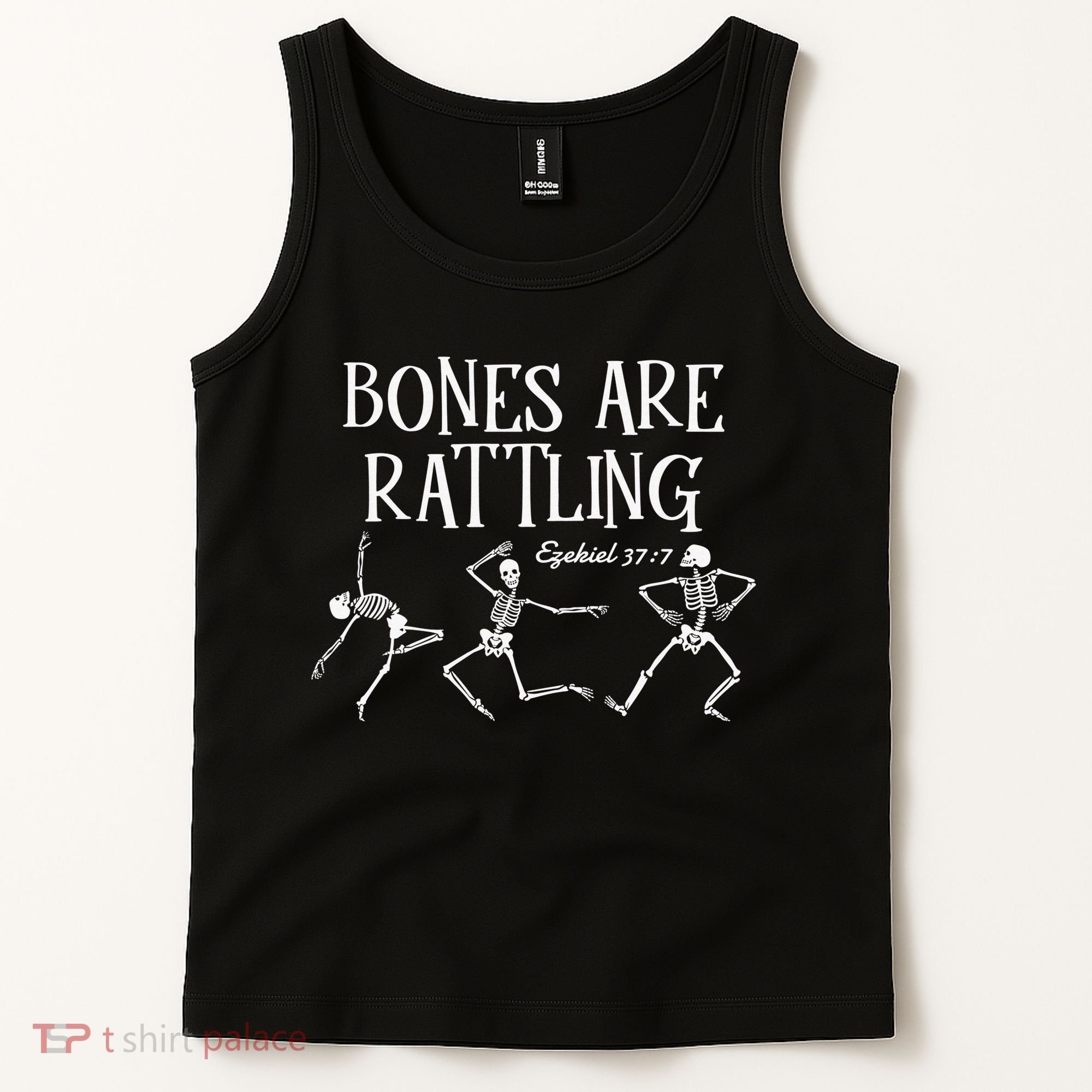 Bones Are Rattling Ezekiel 377 Funny Skeleton Halloween Tank Top