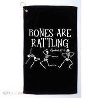 Bones Are Rattling Ezekiel 377 Funny Skeleton Halloween Golf Towel thumb 0