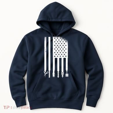 Barber Hair Style USA Flag Hoodie