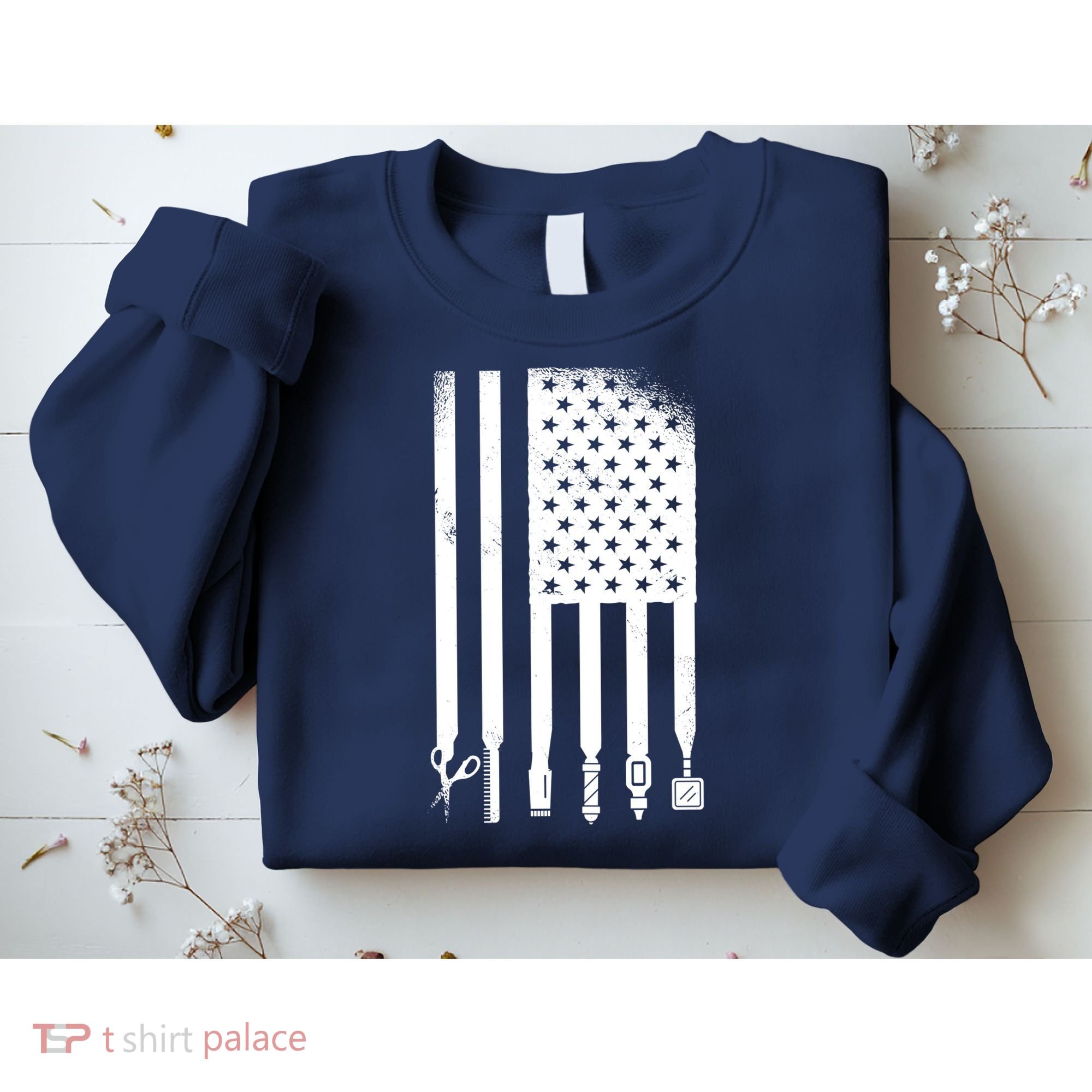 Barber Hair Style USA Flag Sweatshirt