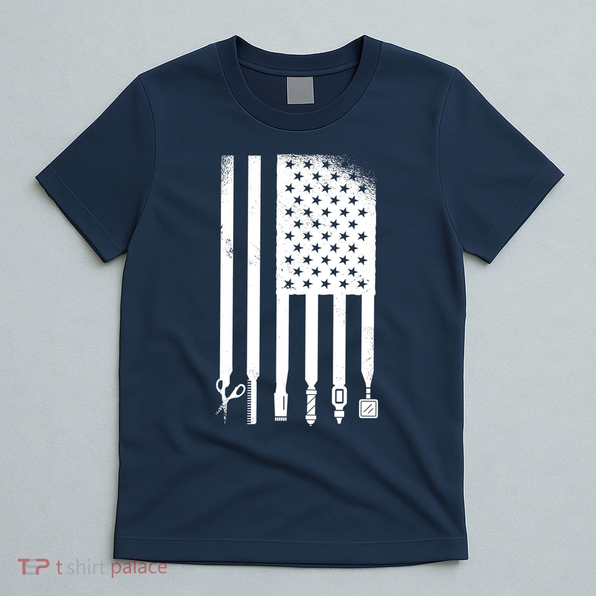 Barber Hair Style USA Flag T-Shirt