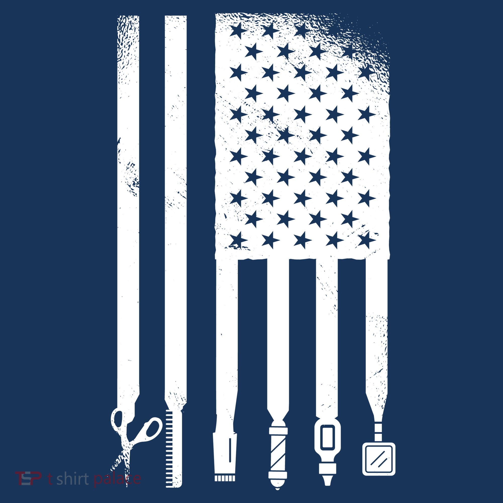 Barber Hair Style USA Flag T-Shirt