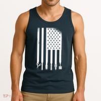 Barber Hair Style USA Flag Tank Top thumb 3