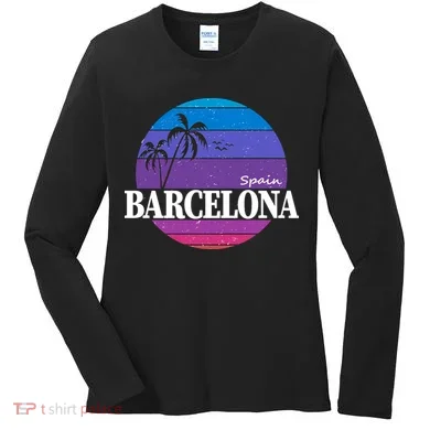  Barcelona Circle Logo Women's Long Sleeve Shirt