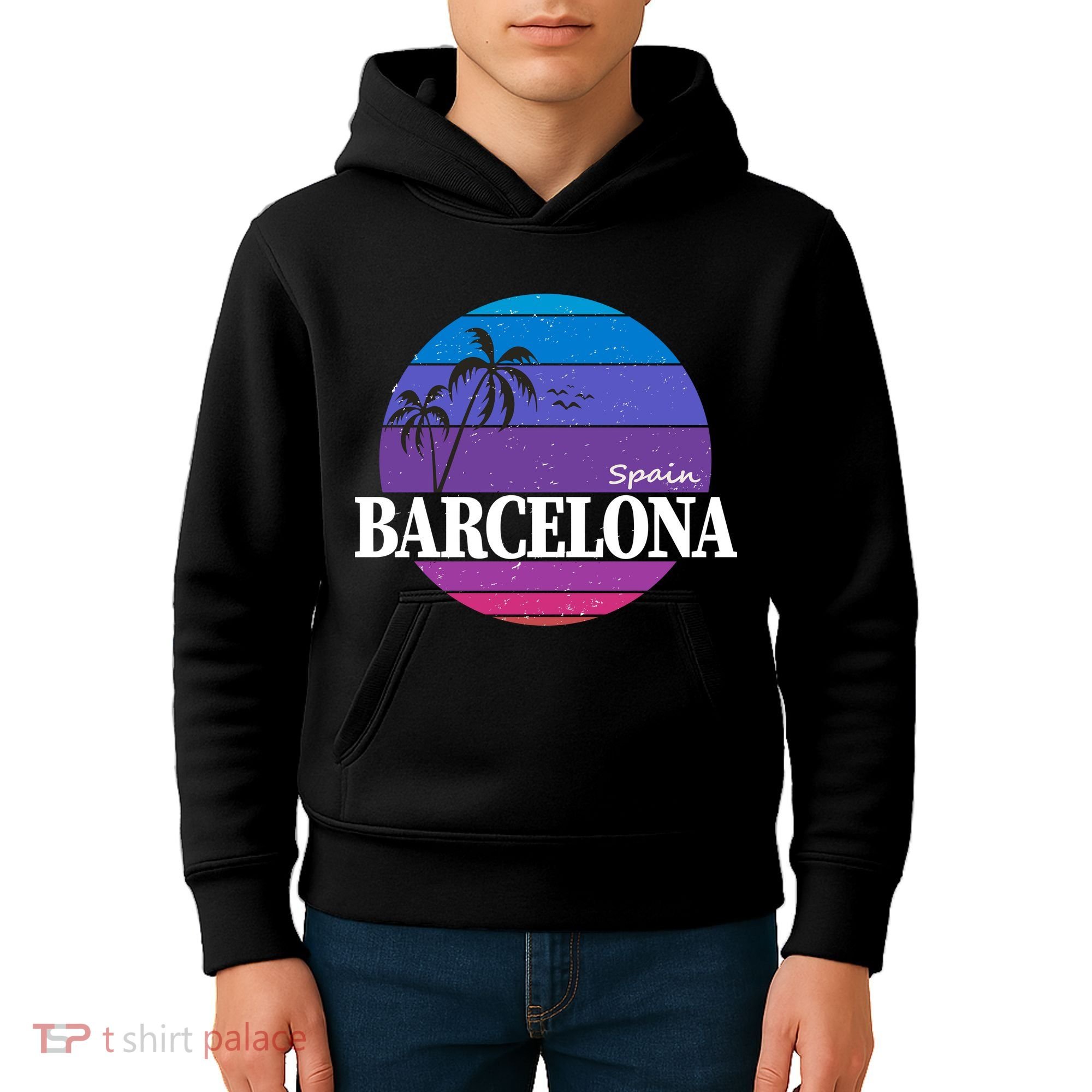  Barcelona Circle Logo Kids Hoodie