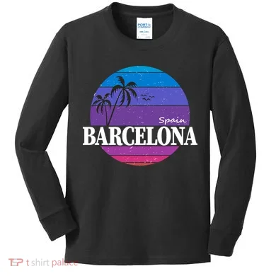 Barcelona Circle Logo Kids Long Sleeve Shirt