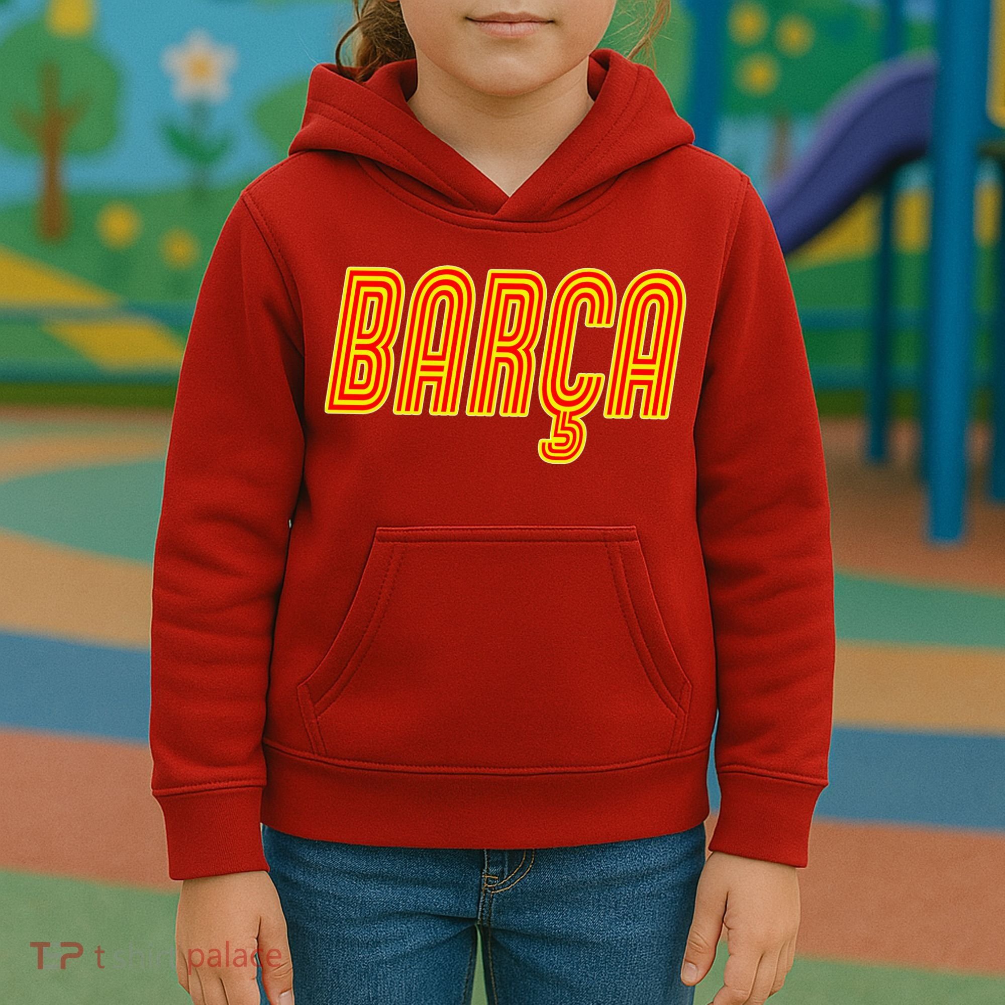 Barcelona Soccer Spain Barca Futbol Kids Hoodie