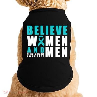 Belive And Sexual Assault Awareness Ribbon Gift Doggie Tank