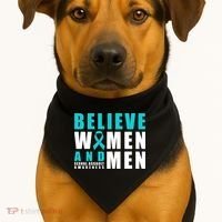 Belive And Sexual Assault Awareness Ribbon Gift USA-Made Doggie Bandana thumb 1