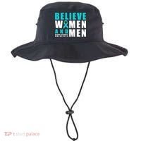 Belive And Sexual Assault Awareness Ribbon Gift Bucket Hat thumb 0