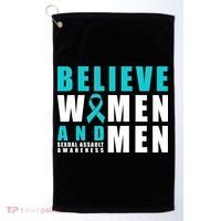 Belive And Sexual Assault Awareness Ribbon Gift Golf Towel thumb 0