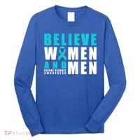 Belive And Sexual Assault Awareness Ribbon Gift Long Sleeve Shirt thumb 0