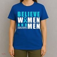 Belive And Sexual Assault Awareness Ribbon Gift T-Shirt thumb 4