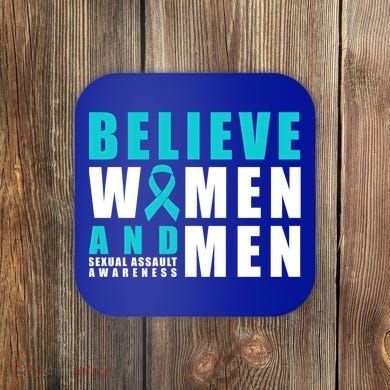 Belive And Sexual Assault Awareness Ribbon Gift Coaster