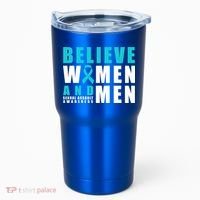 Belive And Sexual Assault Awareness Ribbon Gift Tumbler thumb 0